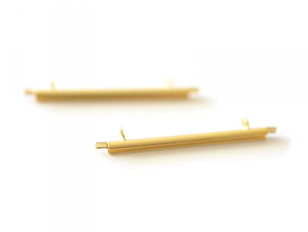 Gold-coloured slide end tube for woven beads - 35 mm Gold-coloured slide end tube for woven beads - 35 mm