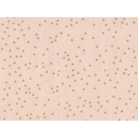 Acheter Tissu rose pâle imprimé triangles dorés - 1,15 € en ligne sur La Petite Epicerie - Loisirs créatifs