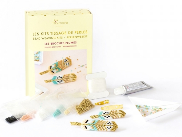 Miyuki bead weaving kit by Rose Moustache - feather brooches Miyuki bead weaving kit by Rose Moustache - feather brooches