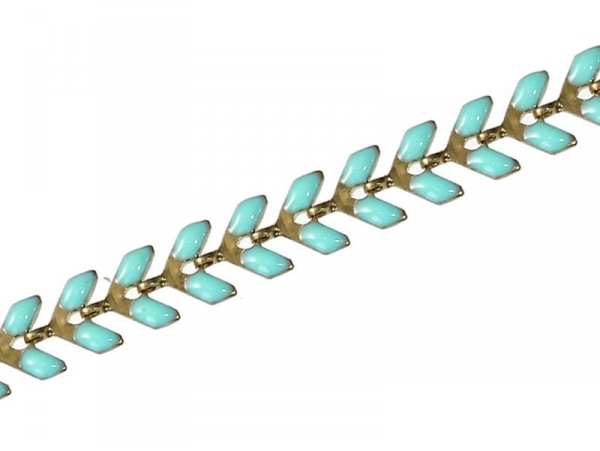 Acheter Chaîne épi émaillée bleue turquoise - 50 cm - 6,40 € en ligne sur La Petite Epicerie - Loisirs créatifs