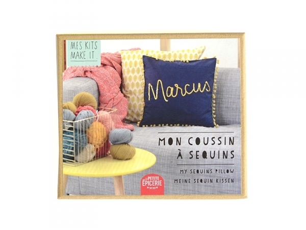 Mes kits make it - My sequined cushion - DIY Mes kits make it - My sequined cushion - DIY