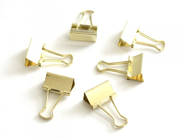 6 gold-coloured foldback clips - 32 mm 6 gold-coloured foldback clips - 32 mm