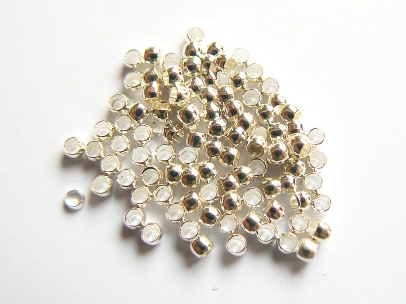 Acheter 100 perles à écraser couleur argent - 1,59 € en ligne sur La Petite Epicerie - Loisirs créatifs