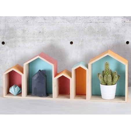 Acheter Bloc de 5 maisons en bois - 25,99 € en ligne sur La Petite Epicerie - Loisirs créatifs