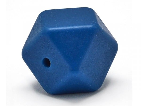 Acheter Perle géométrique de 14 mm en silicone - bleu marine - 0,99 € en ligne sur La Petite Epicerie - Loisirs créatifs