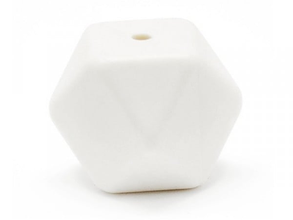 Acheter Perle géométrique de 14 mm en silicone - blanc - 0,99 € en ligne sur La Petite Epicerie - Loisirs créatifs