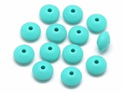 Acheter Lot de 6 perles plates de 12 mm en silicone - turquoise - 2,99 € en ligne sur La Petite Epicerie - Loisirs créatifs