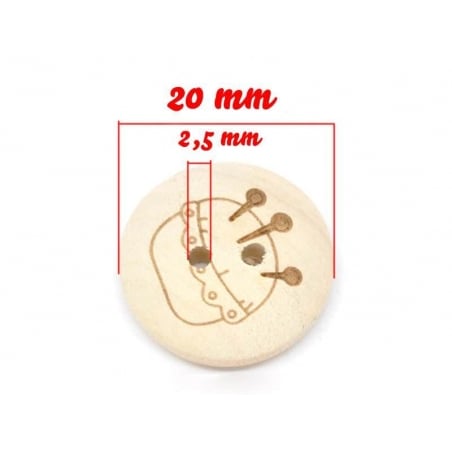 Acheter Bouton en bois 20mm - pique aiguille - 0,39 € en ligne sur La Petite Epicerie - Loisirs créatifs