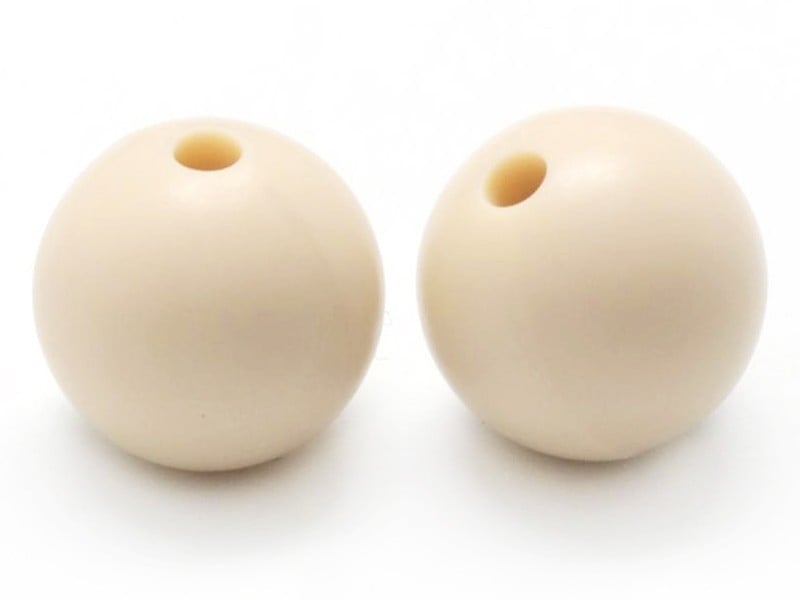 Acheter Perle ronde 12 mm en silicone - beige - 0,59 € en ligne sur La Petite Epicerie - Loisirs créatifs