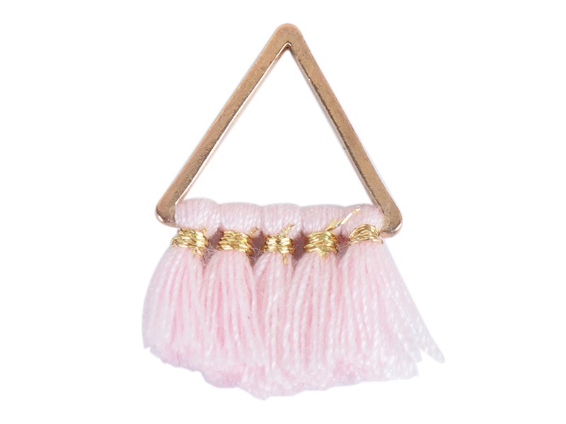 Acheter Pendentif triangle doré à pompons - rose clair - 1,89 € en ligne sur La Petite Epicerie - Loisirs créatifs