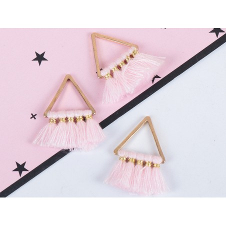 Acheter Pendentif triangle doré à pompons - rose clair - 1,89 € en ligne sur La Petite Epicerie - Loisirs créatifs