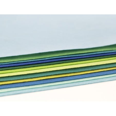 Acheter Lot de 10 plaques de feutrine 30cm x 30cm, teintes de vert et bleu - 7,90 € en ligne sur La Petite Epicerie - Loisirs...