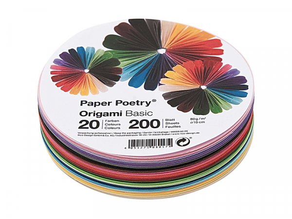 Acheter 200 feuilles de papier Origami - 20 couleurs - 15 cm diamètre - 7,49 € en ligne sur La Petite Epicerie - Loisirs créa...
