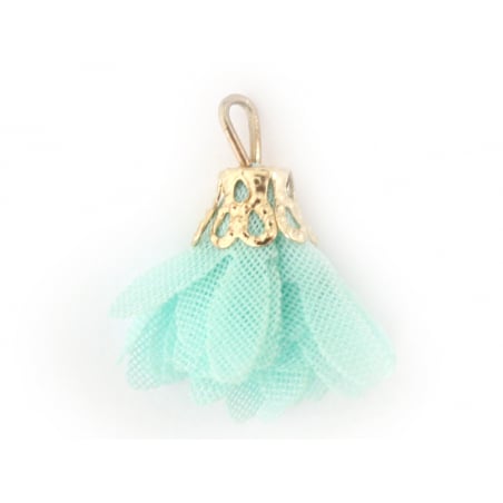 Acheter Pendentif fleur pompon en organza - vert d'eau - 0,49 € en ligne sur La Petite Epicerie - Loisirs créatifs