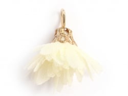 Acheter Pendentif fleur pompon en organza - jaune ivoire - 0,49 € en ligne sur La Petite Epicerie - Loisirs créatifs
