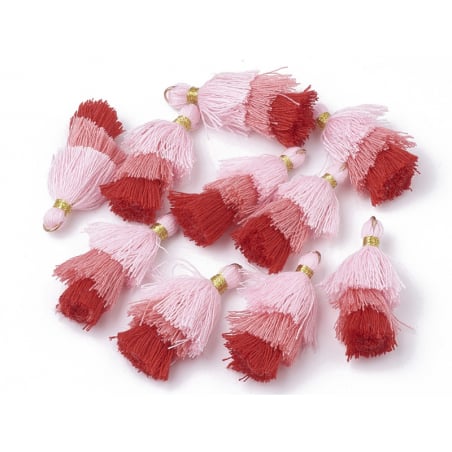 Acheter Pendentif triple pompon - dégradé de roses - 0,99 € en ligne sur La Petite Epicerie - Loisirs créatifs