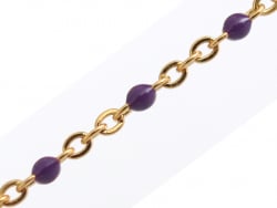 Acheter Chaîne forçat dorée avec points émaillés résine époxy violette x 20 cm - 1,69 € en ligne sur La Petite Epicerie - Loi...