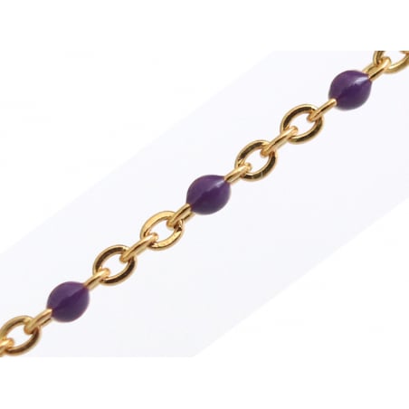 Acheter Chaîne forçat dorée avec points émaillés résine époxy violette x 20 cm - 1,69 € en ligne sur La Petite Epicerie - Loi...