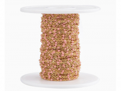 Acheter Chaîne forçat dorée avec points émaillés résine époxy rose x 20 cm - 1,69 € en ligne sur La Petite Epicerie - Loisirs...