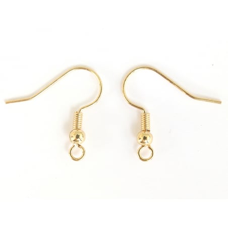 Acheter Paire de boucles d'oreilles crochet - dorée à l'or fin - 2,50 € en ligne sur La Petite Epicerie - Loisirs créatifs
