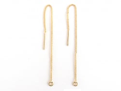 Acheter Paire de boucles d'oreilles chainette - dorée à l'or fin - 3,19 € en ligne sur La Petite Epicerie - Loisirs créatifs