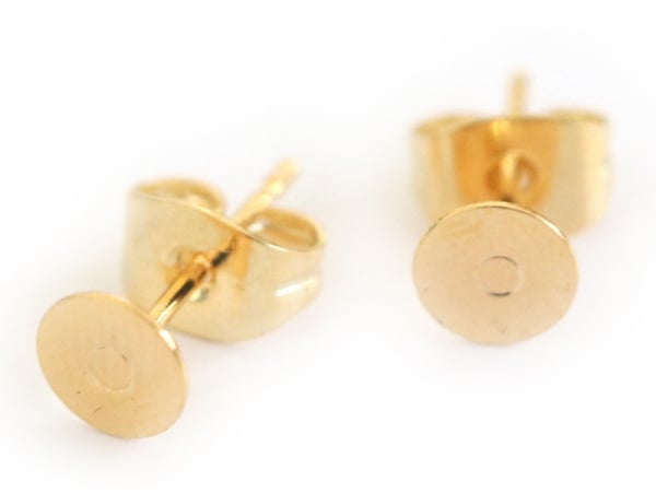 Acheter Paire de puces d'oreilles avec embouts - doré à l'or fin - 1,99 € en ligne sur La Petite Epicerie - Loisirs créatifs