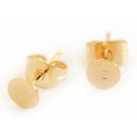 Acheter Paire de puces d'oreilles avec embouts - doré à l'or fin - 1,99 € en ligne sur La Petite Epicerie - Loisirs créatifs