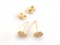Acheter Paire de puces d'oreilles avec plateau pampille - dorée à l'or fin 18K - 3,99 € en ligne sur La Petite Epicerie - Loi...