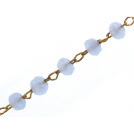 Acheter Chaine laiton avec perles en verre - bleu lavande - 2,99 € en ligne sur La Petite Epicerie - Loisirs créatifs
