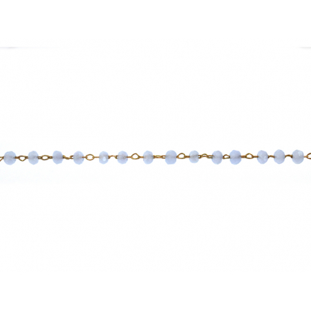 Acheter Chaine laiton avec perles en verre - bleu lavande - 2,99 € en ligne sur La Petite Epicerie - Loisirs créatifs