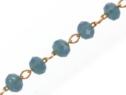 Acheter Chaine laiton avec perles en verre - bleu canard - 2,99 € en ligne sur La Petite Epicerie - Loisirs créatifs