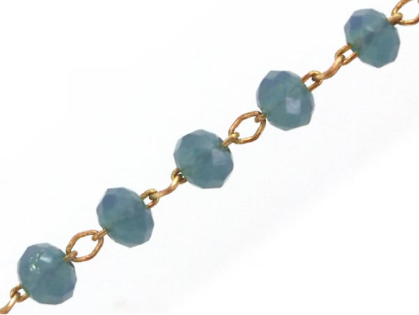Acheter Chaine laiton avec perles en verre - bleu canard - 2,99 € en ligne sur La Petite Epicerie - Loisirs créatifs