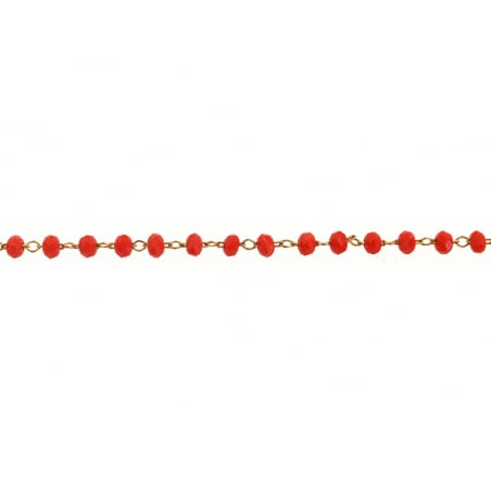 Acheter Chaine laiton avec perles en verre - rouge x 20 cm - 2,99 € en ligne sur La Petite Epicerie - Loisirs créatifs