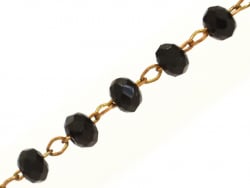 Acheter Chaine laiton avec perles en verre - noir - 2,99 € en ligne sur La Petite Epicerie - Loisirs créatifs