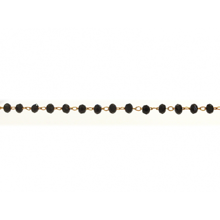 Acheter Chaine laiton avec perles en verre - noir - 2,99 € en ligne sur La Petite Epicerie - Loisirs créatifs
