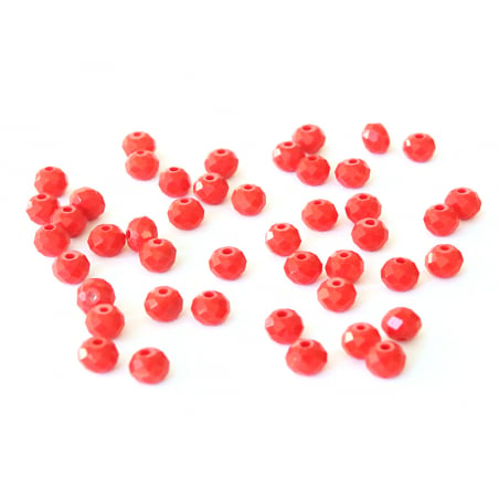 Acheter Lot de 50 perles à facettes en verre 8x6 mm - rouge - 3,19 € en ligne sur La Petite Epicerie - Loisirs créatifs