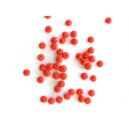 Acheter Lot de 50 perles à facettes en verre 8x6 mm - rouge - 3,19 € en ligne sur La Petite Epicerie - Loisirs créatifs