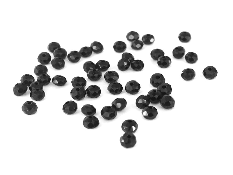 Acheter Lot de 50 perles à facettes en verre 4x6 mm - noir - 1,59 € en ligne sur La Petite Epicerie - Loisirs créatifs
