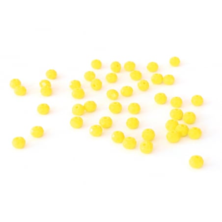 Acheter Lot de 50 perles à facettes en verre 4x6 mm - jaune - 1,59 € en ligne sur La Petite Epicerie - Loisirs créatifs