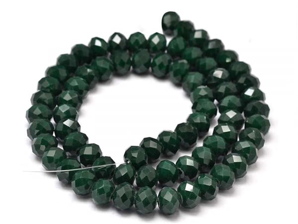 Acheter Lot de 50 perles à facettes en verre 8x6 mm - vert sapin - 3,19 € en ligne sur La Petite Epicerie - Loisirs créatifs