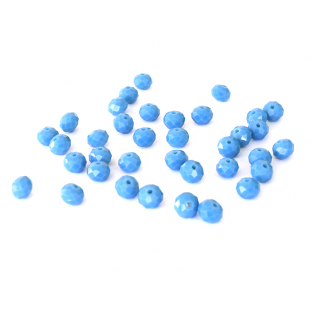 Acheter Lot de 50 perles à facettes en verre 8x6 mm - bleu - 3,19 € en ligne sur La Petite Epicerie - Loisirs créatifs