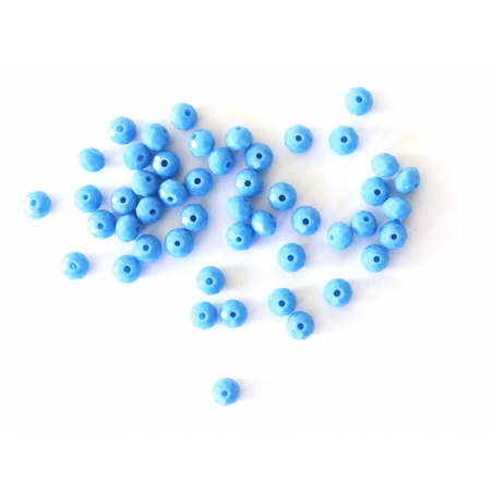 Acheter Lot de 50 perles à facettes en verre 8x6 mm - bleu - 3,19 € en ligne sur La Petite Epicerie - Loisirs créatifs