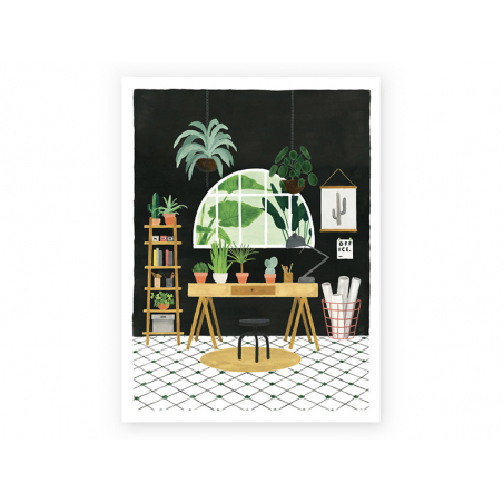 Acheter Affiche aquarelle - Bureau végétal - 18 x 24 cm - ATWS - 11,99 € en ligne sur La Petite Epicerie - Loisirs créatifs