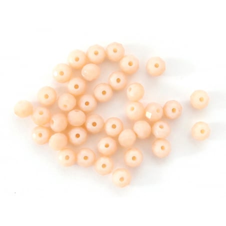 Acheter Lot de 50 perles à facettes en verre 4x6 mm - beige - 1,59 € en ligne sur La Petite Epicerie - Loisirs créatifs