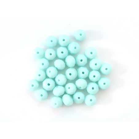 Acheter Lot de 50 perles à facettes en verre 8x6 mm - bleu pastel - 3,19 € en ligne sur La Petite Epicerie - Loisirs créatifs