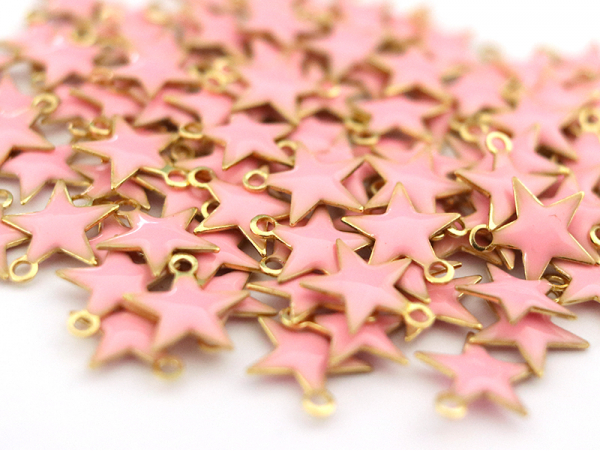 Acheter Breloque étoile émaillée - rose clair - 0,59 € en ligne sur La Petite Epicerie - Loisirs créatifs