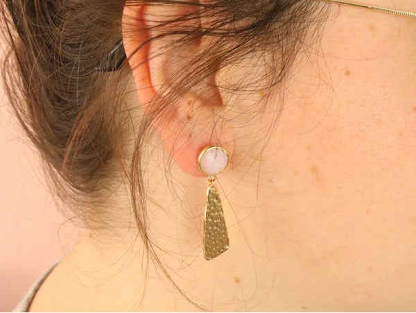 Acheter Boucles d'oreilles Raphaëlle rose - Kit bijoux précieux dorés à l'or fin - 9,99 € en ligne sur La Petite Epicerie - L...