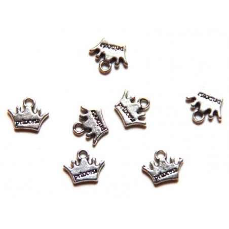 Acheter 1 Breloque couronne "princess" argentée - 0,39 € en ligne sur La Petite Epicerie - Loisirs créatifs