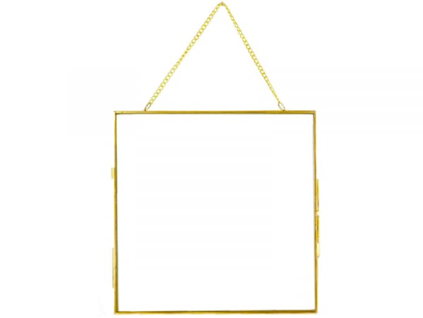 Acheter Cadre photo métal doré façon herbier à suspendre - carré - 12,46 € en ligne sur La Petite Epicerie - Loisirs créatifs