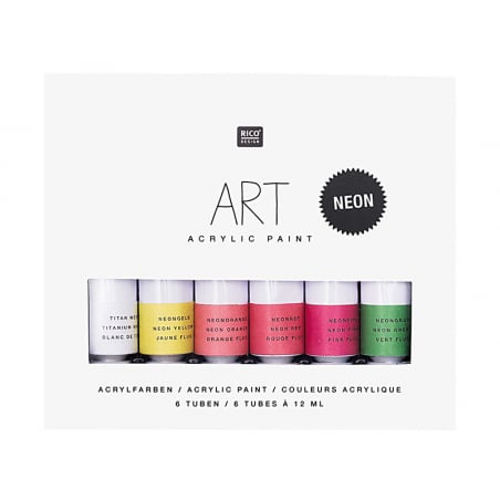 Acheter Set de 6 tubes de peinture acrylique - néon - 6,49 € en ligne sur La Petite Epicerie - Loisirs créatifs